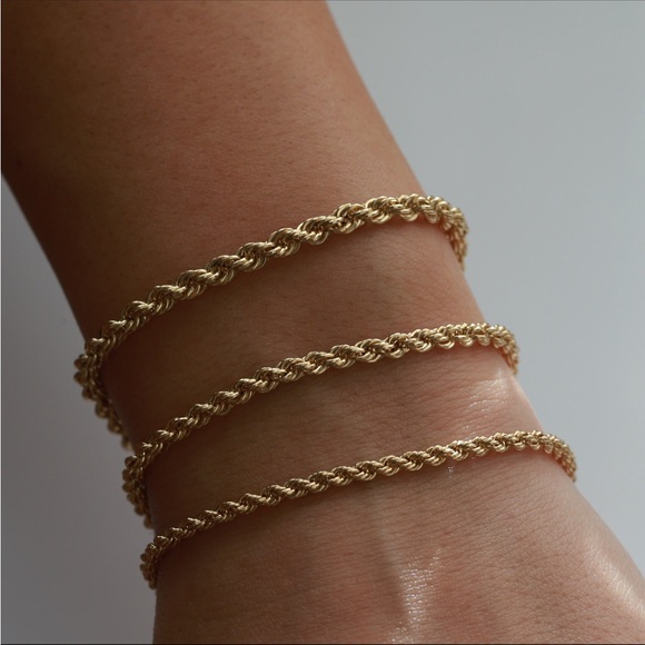 14kt gold rope bracelet